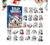 Husky Christmas Countdown Calendar - 2D Acrylic Dog Advent Ornament