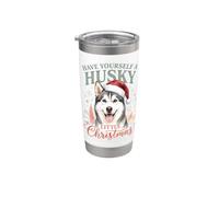 Husky Christmas Siberian Husky Dog Owner Holiday Xmas Gobelet isotherme en acier inoxydable double paroi