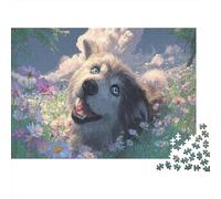 Husky couché dans Le Champ Cosmique Thousand Pieces Jigsaw Puzzle Faune Sauvage Whole Family Cadeau D’Anniversaire Évasion Quotidienne Décoration De Salon Jeu Stimulant 38x26cm/1000pcs