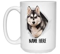Husky De Sibérie Crème Gris Mug Unique Tasse À Café Céramique Tasse À Thé Idée Cadeau Pour Noël Anniversaire Collègue 330 Ml