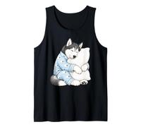 Husky de Sibérie endormi dans Un Pyjama Mignon pour Chien Débardeur
