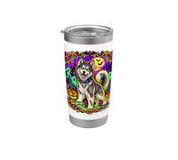Husky de Sibérie Zombie Undead Frankenstein effrayant effrayant Gobelet isotherme en acier inoxydable double paroi