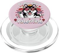 Husky de Sibirie Vintage Be My-Sitive Valentine Lover Chien Mignon PopSockets PopGrip pour MagSafe
