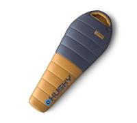 Husky Dexter Sac de couchage léger 4 saisons jusqu'à -15 °C, sac de couchage sarcophage d'hiver chaud pour adultes, pour camping, trekking et extérieur, bleu/orange, 220 x 85 cm