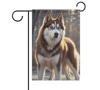 Husky Dog Drapeau de jardin d'été double face 30,5 x 45,7 cm Drapeaux de jardin Printemps Soleil Drapeaux de jardin saisonnier Décoration d'extérieur