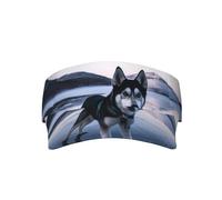 Husky Dog on a Frozen Lake Visière de soleil sport pour homme et femme Réglable Vide Top Baseball Cap Outdoor Golf Course Soleil Casquettes Noir