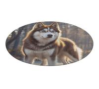 Husky Dog Tapis de bain doux et absorbant antidérapant pour porte d'entrée et arrière 80 x 80 cm pour chambre à coucher, salon, décoration d'intérieur