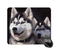 Husky Dog Tapis de souris avec bords cousus, tapis de souris lavable en tissu antidérapant, design parfait pour les jeux, ordinateur portable, travail de bureau