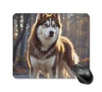 Husky Dog Tapis de souris carré portable avec base en caoutchouc antidérapant 25 x 30 cm Tapis de souris ultra fin pour ordinateur portable Accessoires de bureau