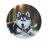 Husky Dog Tapis de souris rond polyvalent 20,3 cm - Durable et antidérapant - Idéal pour bureau et ordinateur portable
