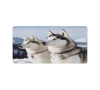 Husky Dogs Grand sous-main de bureau en caoutchouc antidérapant pour clavier tendance 61 x 30,5 cm