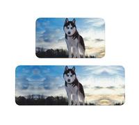 Husky Dogs Lot de 2 tapis de cuisine antidérapants ergonomiques pour cuisine, bar, bureau