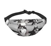 Husky Dogs Snow Sac banane pour homme et femme Sac banane tendance Sac banane partout Sac à bandoulière Portefeuille Sac banane avec sangle réglable Sac de poitrine étanche pour voyage, randonnée,