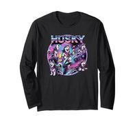 Husky Dogstar 80s Rock Music Rockstar Illustration Chien Manche Longue