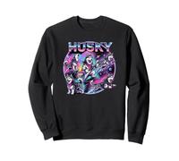 Husky Dogstar 80s Rock Music Rockstar Illustration Chien Sweatshirt