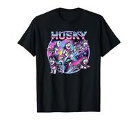 Husky Dogstar 80s Rock Music Rockstar Illustration Chien T-Shirt