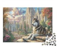 Husky du Royaume enchanté Puzzle 1000 Pièces Jouet De Défi Adultes Et Personnes Âgées De Plus De 12 Ans Puzzle Créatif Jeu Éducatif Familial Cadeau De Décoration Intérieure 52x38cm/1000pcs