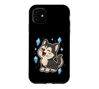 Husky Heureux avec Cristaux Coque pour iPhone 11