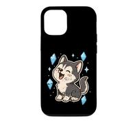 Husky Heureux avec Cristaux Coque pour iPhone 12/12 Pro