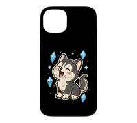 Husky Heureux avec Cristaux Coque pour iPhone 13
