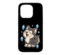 Husky Heureux avec Cristaux Coque pour iPhone 15 Pro