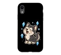 Husky Heureux avec Cristaux Coque pour iPhone XR