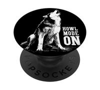 Husky hurle la Lune | Howl Mode on PopSockets PopGrip Adhésif