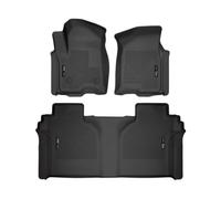 Husky Liners 94021 Black Weatherbeater Avant & 2nd Seat Floor Mat Fit 2019 Chevrolet Silverado/GMC Sierra 1500 Crew Cab avec boîte de Rangement en Usine
