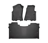 Husky Liners - Weatherbeater | Convient à la Cabine Double Ram 1500 2019-2024 avec boîte de Rangement sous siège d'usine, Avant et deuxième rangée - Noir, 3 pièces | 94001