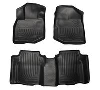 Husky Liners Weatherbeater Floor Mats | Fits 2009-2013 Honda Fit | Front & 2nd Row, 3-pc Black - 98491