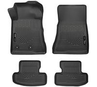 Husky Liners Weatherbeater Floor Mats | Fits 2015-2024 Ford Mustang | Front & 2nd Row, 3-pc Black - 99371