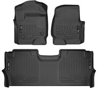 Husky Liners Weatherbeater Series | 94061 | Revêtement de Plancher pour sièges Avant et 2e - Noir | Convient aux Ford F-250/F-350, Ford F-450 Super Duty 2017-2018 et 2021-2022 à Cabine Double avec