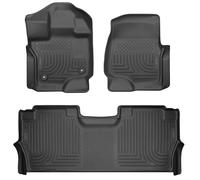 Husky Liners Weatherbeater Series | Tapis de Sol Avant et 2ème siège, Noir, 3 pièces. | 94121 | Convient pour Ford F-150 SuperCrew 2021-2022 (avec boîte de Rangement Pliable à Plat sous Le siège)