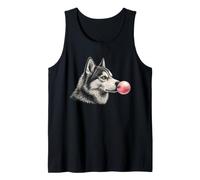 Husky Pink Bubble Gum, Mignon Amateur de Chiens Husky, Graphique, pour Femmes Débardeur