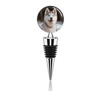 Husky Piquant Dog Bouchon de bouteille de champagne avec pompe à vide multicolore anti-fuite et réutilisable, préserve la fraîcheur des boissons