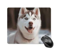 Husky Piquant Dog Tapis de souris carré portable avec base en caoutchouc antidérapant 18 x 22 cm Tapis de souris de jeu ultra fin pour ordinateur portable Accessoires de bureau