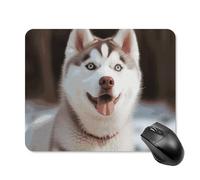Husky Piquant Dog Tapis de souris carré portable avec base en caoutchouc antidérapant 20 x 25 cm Tapis de souris de jeu ultra fin pour ordinateur portable Accessoires de bureau