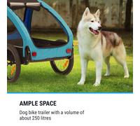Remorque de vélo pour chien Klarfit Husky - 250L - 600D - Bleue