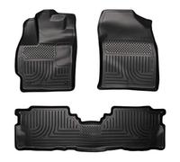 Husky Sacs conçu sur Mesure Weatherbeater moulé Avant et Second Siège Liner de Sol pour Certains modèles de Toyota Prius V (Noir)