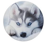 Husky sibérien 1000 Pièces Animation Puzzle Circulaire Qualité Supérieure De l'art De La DécoRation Moderne Adultes Et Enfants Dès 14 Ans 1000pcs (67.5x67.5cm)