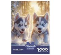 Husky sibérien 1000 Pieces Animation Puzzle en Papier Qualité Supérieure Jeu Cadeau Unique Adultes Enfants 70x50cm/1000pcs