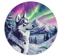 Husky sibérien Puzzle Rond De 1000 Pièces pour Adultes Filles Unique Décompression Impossible Pression Réduite Familial Cadeau' DécoRation Bricolage 1000pcs (67.5x67.5cm)