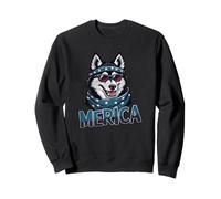 Husky sibérien vintage du 4 juillet Merica Sweatshirt