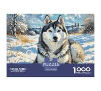 Husky sibérien1000 Piece Jigsaw Puzzles for Adults Family Game Pets mignonsChallenging Home Decors Great Gift Idea70x50cm/1000pcs