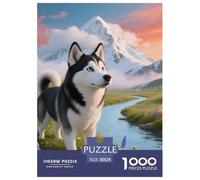 Husky sibérien1000 Pieces Jigsaw Puzzles for Adults and Kids Family Game Pet mignonFun and Challenging Home Decors Great Gift Idea38x26cm/1000pcs
