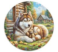 Husky Sibérienne 1000 Pieces Jigsaw Puzzles for Adults Family Challenge Toys Stress Relieving Entertainment Exercise The Memory of The Brain for Adults and Kids, Age 12 Years Up 1000pcs (67.5x67.5cm)