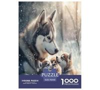 Husky sibérienPuzzle 1000 Pieces Cadeau Unique Jeu Éduchatif Challenge Toy À De Qualité Supérieure Peinture Art pour Adultes Et Enfants À Partir De 12 Ans 70x50cm/1000pcs