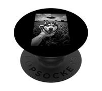 Husky Surprise : Une Rencontre inattendue dans Un Champ PopSockets PopGrip Adhésif