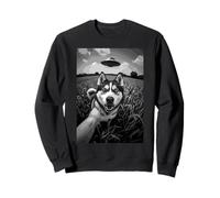 Husky Surprise : Une Rencontre inattendue dans Un Champ Sweatshirt