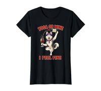 Husky Yoga ou Wine I Feel Fine - DIGOR Funny T-Shirt Graphique avec Valeur
